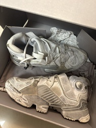已絕版 波鞋42號Vetements x Reebok銳步 Genetically Modified Pump 魔術貼 中筒拼接運動跑步鞋 白 vetements reebox genetically