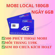 FREESHIP - CHƯA KÍCH HOẠT.Sim 4G mobi local mỗi ngày 6GB 500 phút gọi nội mạng mobi 0d
