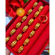 [ACCPEKANBARU] 24K CRYSTAL PLATED B CHAIN RING + 24K GOLD PLATED
