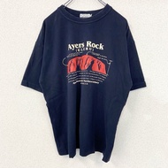 Used Ayers Rock Designs ULURU crew neck short-sleeved print T-shirt, black, size M