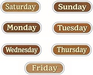 WSQ Days of The Week Vinyl Stickers (Set of 2) — 4" Each — Waterproof, Weather-Resistant — Laptop, T