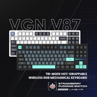 VGN N87 TRI-MODE HOT-SWAPPABLE RGB MECHANICAL KEYBOARD - STRAWBEERY PUDDING (CARRIBEAN BLUE / STARRY
