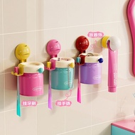 No Chamber Suction Cup Toothbrush Storage Rack Mouthwash Cup Set Dopamine Bathroom Household Magneti