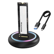 M.2 to USB-C NVMe Docking Station, HLETNG NVMe SSD to USB Adapter External M2 SSD Enclosure Adapter 