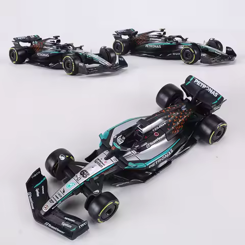 Bburago 1:43 Mercedes AMG F1 Team W16 2025 British Station NO.63/NO.12 Alloy Car Model Formula One D