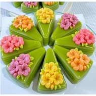 Large round silicone mold with 8 triangle compartments for making 4D jelly cakes, 8 pizza molds, min