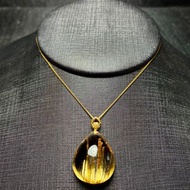 【鈦晶至尊·水滴聚財】天然水晶手鏈💰3999元｜22×17.5×10.8mm 5.2g｜18K金鑲嵌鈦晶鎖骨墜，最佳礼物，水晶项链，首饰品，