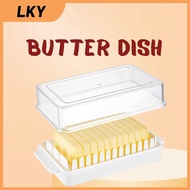 LKY - Butter Dish/Butter Container Cheese Cutting Food Container Transparent Removable Lid