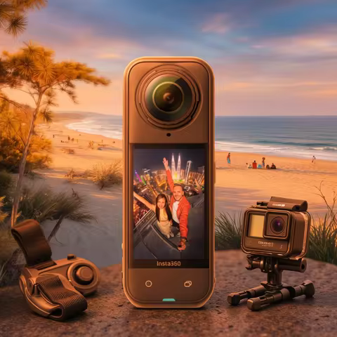 Insta360 X5 - Waterproof 8K 360° Action Camera, Leading Low Light, 3-Hour,Triple AI Chip Design Batt
