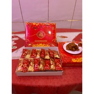 MERAH Red box Hampers layered legit nastar bolu mini cake snack sachet box Chinese New Year size 23x