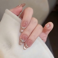 Code 848 Nail Box Set of 24 Cute Rhinestone Cat Eye Nails Code _ 8.4.8