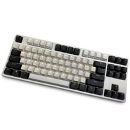 Black and white Keycaps, 87 PBT Keys Keycaps Mechanical Keyboard Keycaps Double Backlit Word Transparent Color Gaming keycaps for US Layout Keyboard for Cherry MX (Only sell keycaps) Office and home game machine keyboard cap