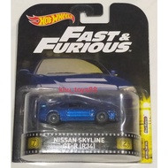 HOT WHEELS RETRO NISSAN SKYLINE R34 / NISSAN SKYLINE R34 FAST & FURIOUS RETRO