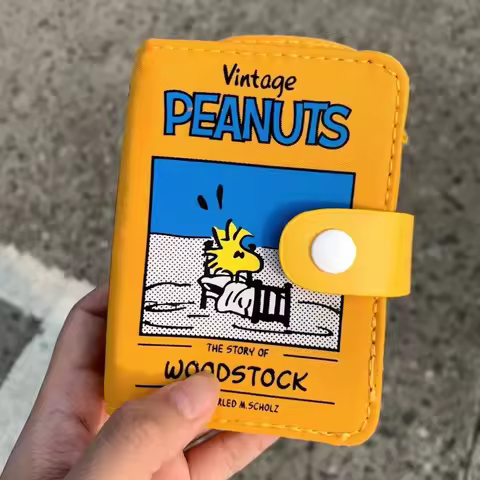 Vintage Snoopy Book Shaped Cosmetic Bag Portable Travel Toiletry Pouch High Aesthetic Makeup Brush S