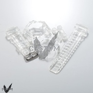 (Vcustom) G-9300 MUDMAN JELLY " CLEAR " BAND AND BEZEL WATCH STRAPS