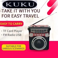 COD KUKU Rechargeable AM/FM Bluetooth Radio with USB/SD/TF MP3 Player AM068BT