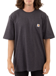 เสื้อยืดชาย Carhartt K87 ทรงหลวม แขนสั้น กระเป๋า เสื้อชั้นในฤดูร้อน แฟชั่นทำงาน ผ้าฝ้ายผสมโพลีเอสเตอ