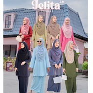 [LUVLA] Baju Kurung Plain JELITA Sedondon Mak Anak / Cey Crepe / XS-5XL / plus size