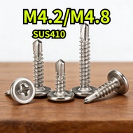 [YDY-R] 410 Stainless Steel Phillips Round Head with Washer Drill Tail Screw Flat Head Self-Tapping 