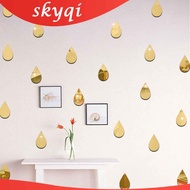 1/2/3 3D Acrylic Wall Stickers Decorative Mirror Drop Office Decal Paper Poster Decor Wall Home Surface Art Rain Paster