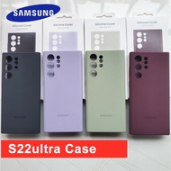 Original Samsung Galaxy S22Ultra Case Silky Silicone Cover Soft-Touch Back Protective Housing For Galaxy S22 Ultra 5G S22U