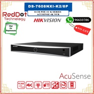 HIKVISION DS-7608NXI-K2/8P 8-ch PoE 1U K Series AcuSense 4K NVR (Local SG Seller)