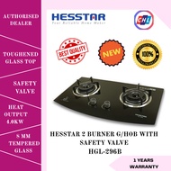 HESSTAR 2 BURNER G/HOB WITH SAFETY VALVE HGL-296B WARRANTY MALAYSIA