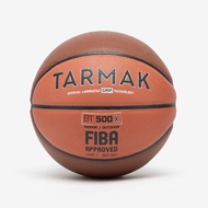 TARMAK FIBA  Approved Size 7 Basketball BT500X Grip - Brown/Orange