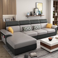 S/🔑Customized Technology Fabric Sofa Removable and Washable Small Apartment Corner Living Room Furniture Fabric Sofa Who
