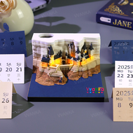 3D Tearable Paper Sculpture Magic-Themed Weekly Planner  LED Lights 2025 Calendar Memo Pad Creative 