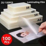 100pcs Transparent Plastic Laminating Pouches, 4 Sizes Available (A4/3R/4R/5R), Suitable For Cards, 