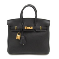 HERMES Birkin 25 手提包 W Togo 皮革 黑色 GHW