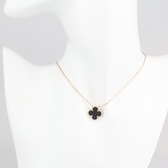 (Vca)Van Cleef ((Vca)Van Cleef) Vintage Alhambra Black Agate Old Buckle Gold Necklace