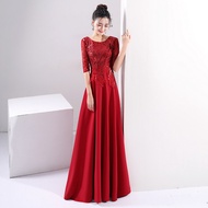 GFS store Champagne gold evening dress womens new banquet high-end atmosphere celebrity temperament 
