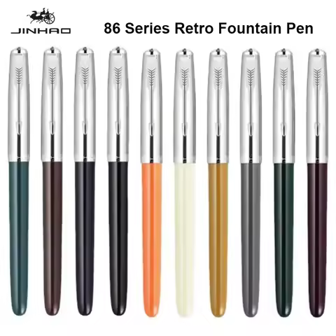 Jinhao 86 Fountain Ink Pen Classic Multi-Color Metal Iridium Tip Smooth Writing Pens High-Value Busi