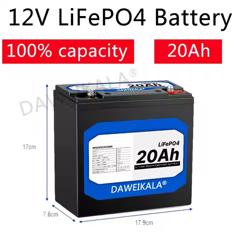 12V 20Ah LiFePO4 Battery With 20A BMS 12V 20Ah Deep Cycle Battery For Power Wheels Fish Finder Light