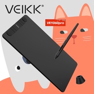 VEIKK VK1060PRO 10x6 inch Graphic Tablet Digital Drawing Pad Double Quick Dial Pen Tablet with 8192 Tilt function Battery-Free Pen