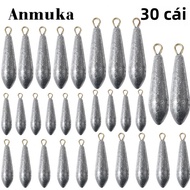 30 Chiếc Liễu Lá Hình Dẫn Chì Lưới Giọt Nước Có Nhẫn Móc Câu Cá Đúc Cần Trọng Lượng Bền Dẫn Chì Lưới