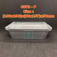 TAPAU -  [ 4573 - P ] 5 PCS ALUMINIUM FOIL TRAY WITH LID 4573-P ( RECTANGLE )