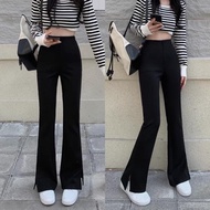 Flared pants, flared pants with side slits 2046
