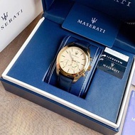 代購 新品MASERATI瑪莎拉蒂手錶 R8871612016 男生商務休閒手錶 三眼計時手錶 皮帶表 上班手錶 男士石英錶 防水手錶 時尚精品表 大錶盤42mm