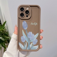 Blue Tulip  Compatible for vivo Y17s Y27 Y36 Y12 Y12 Y20 Y50 Y21 Y91 Y15 Y51 Y91 Y22 Y16 Y27 Y22 Y93 Y95 Phone Case Silicon Anti-Fall Cover