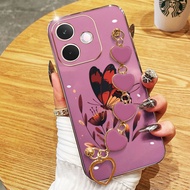 YBD Phone Case For OPPO A5 Pro A5X 4G 5G Electroplated Lens Full-wrap LOVE Colorful Butterfly