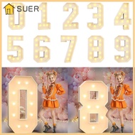 SUER Giant Birthday Figure, 91cm 0-9 Numbers LED Light Balloon, Balloon Frame Light Up Balloons Marq