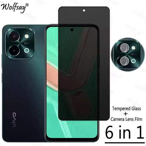 Privacy Screen Protector For Vivo Y28 4G Anti-Spy Tempered Glass For Vivo Y28 4G Camera Glass For Vi