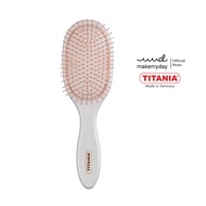 TITANIA หวีแปรง Styling Brush Paddle Cushion Brush ด้ามไม้สีขาวมุก ขนาด 22.5 ซม. นำเข้าจากเยอรมันนี