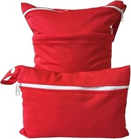 PTNKUIIY Cloth Nappies Wet Bags, 2 Pieces Changing Bag Wetbag with Zip Nappy Bag Wet and Dry Changin