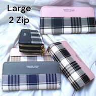 Borong Wholesale Long Wallet 2 Zip  Dompet Perempuan Dompet Panjang Dompet Korea Dompet Perempuan Be