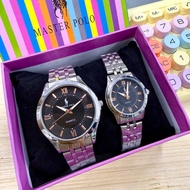 Master-Polo Watch Couple set Men & Women Stainless Steel Watch Jam Tangan