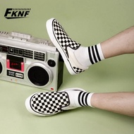 【Shopee Voucher Sneaker Slip On Black shoes men women shoes school men's slip-on shoes